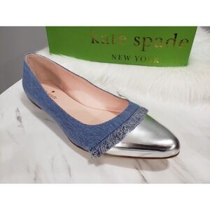 NEW SZ 8.5 Kate Spade New York Nelly Flats Size 8 Washed Denim Specchio Chambray